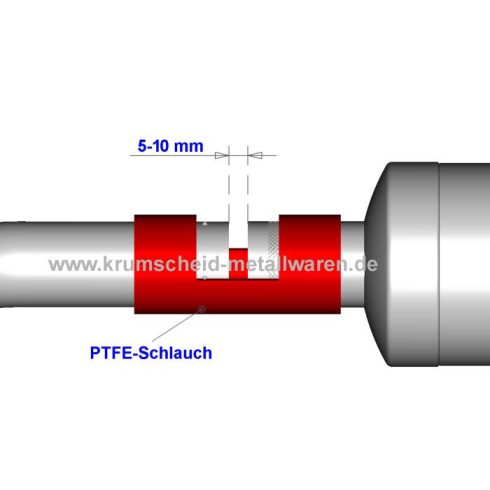 Krumscheid Teflon cső, átm. 25/29mm, 100mm hosszú. Bilincseket nem tartalmaz!