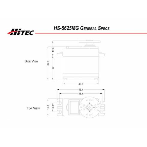 Hitec HS-5625MG Programozható Fémfogas Digitális szervo (0,14sec, 9,4kg/6V)