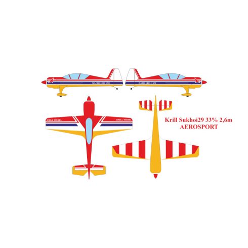 Krill Sukhoi29 33% 2,6m Full Composite ARF Kit. Magyarországra szállítással (Rendelhető!)