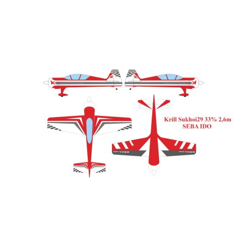 Krill Sukhoi29 33% 2,6m Full Composite ARF Kit. Magyarországra szállítással (Rendelhető!)