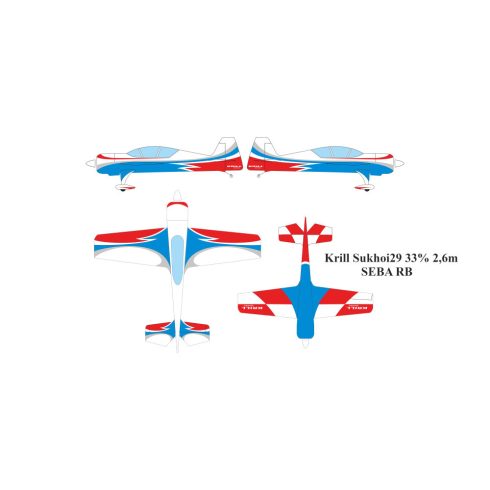 Krill Sukhoi29 33% 2,6m Full Composite ARF Kit. Magyarországra szállítással (Rendelhető!)