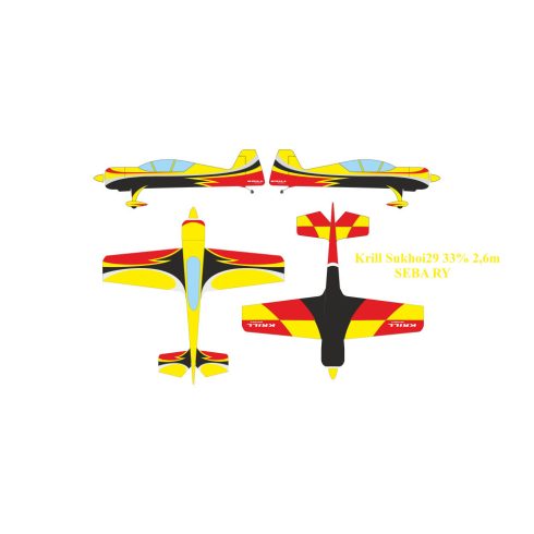 Krill Sukhoi29 33% 2,6m Full Composite ARF Kit. Magyarországra szállítással (Rendelhető!)