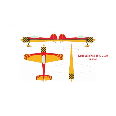 Krill Yak55M 28% 2,2m Full Composite ARF Kit Magyarországra szállítással (Rendelhető!)