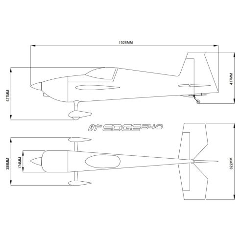 Skywing Rc Edge 540 V2 61" (1550 mm), Sárga/Szürke/Fehér ARF Szett.
