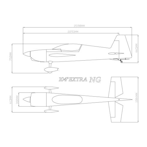 Skywing Rc Extra Ng V2 104" (2641mm), Narancs/Kék/Fehér, ARF Szett.