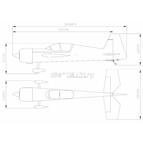 Skywing Rc Yak54 104" (2640mm), Narancs ARF Szett.