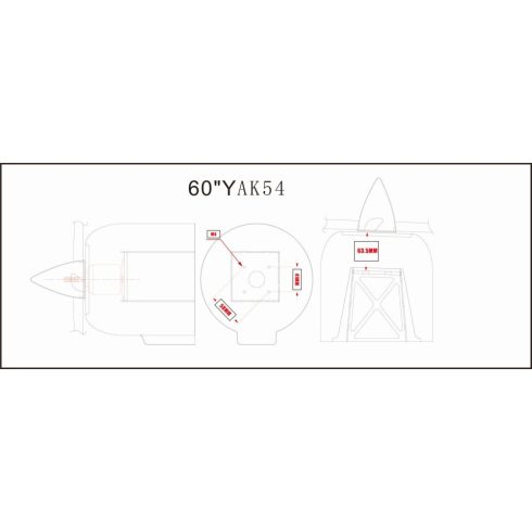Skywing Rc Yak 54, 60" (1524 mm), Kék/Fehér/Sárga ARF Szett.