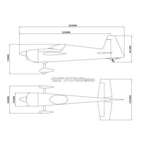 Skywing Rc ARS 300 V3 102" (2590 mm), Zöld/Fehér ARF Szett.