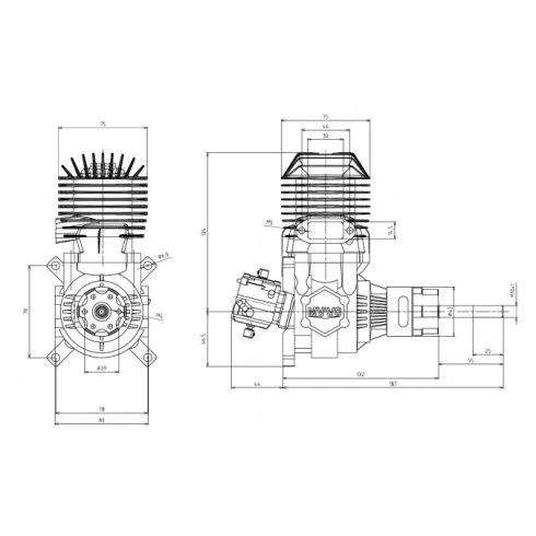MVVS 58 IRS Rcexl Gyújtással, MVVS által gyártatott porlasztóval, Normál vagy Pitts Kipufogóval