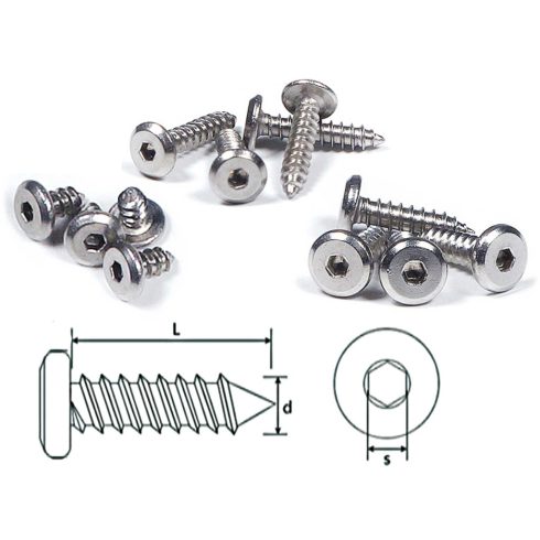 Robbe Laposfejú Imbusz lemezcsavar 2x14mm, Rozsdamentes acél. (30db)