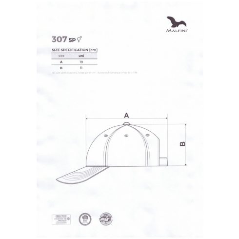 Malfini 5P 307 Unisex Állítható Baseball Sapka, több színben