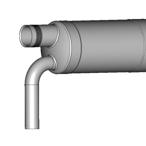 Krumscheid 65cc-ig Rövid Canister első leömlővel. (pl. DLE61-65, EME60, DA60, GP21, DLE120-130, EME120, DA120, GP123) (Rendelhető!)