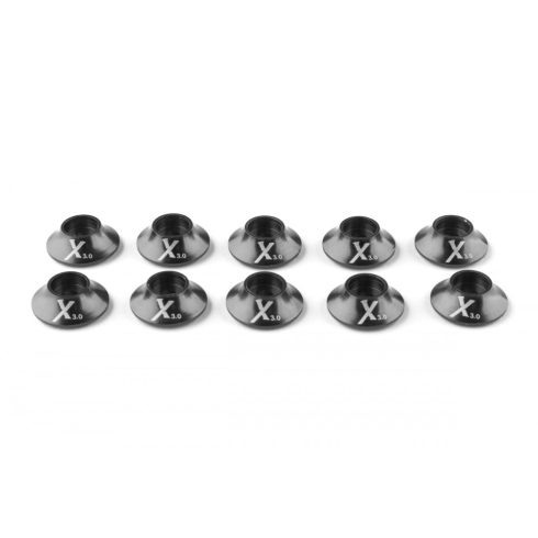 Kuza Fém alátét O-gyűrűvel 3mm-e furat, fekete, 10db