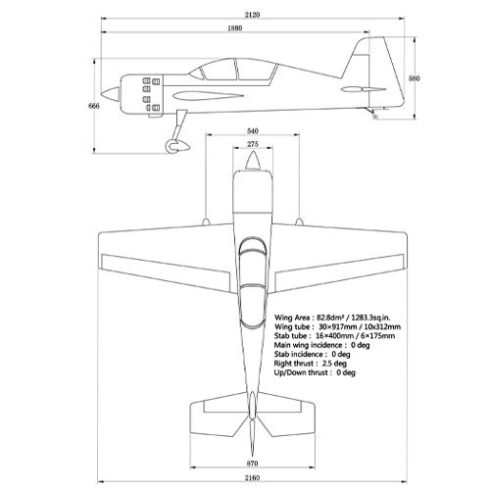 Extreme Flight YAK-54 EXP 85" (2160mm) Fehér-Kék, ARF Kitt.