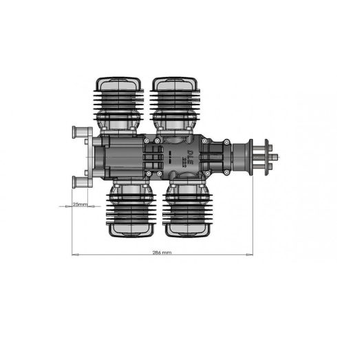 DLE222 Motor Gyújtással, Normál kipufogóval.