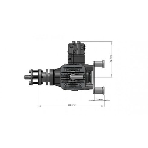 DLE60 Motor Gyújtással, Normál kipufogóval.(Rendelhető)