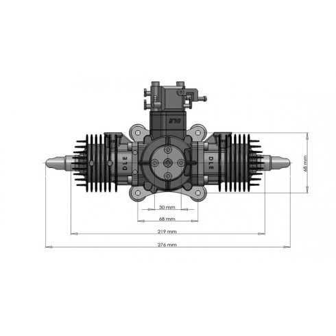 DLE111 Motor Gyújtással, Normál kipufogóval. (Rendelhető)