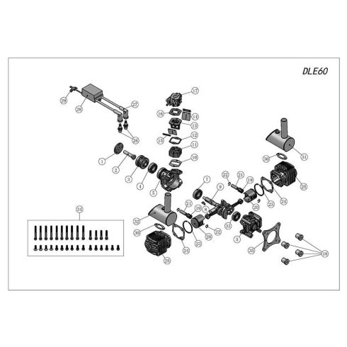 DLE111 Motor Gyújtással, Normál kipufogóval. (Rendelhető)