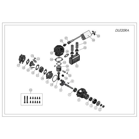 DL20RA Motor Gyújtással, Hátsó Normál kipufogóval. (Rendelhető)