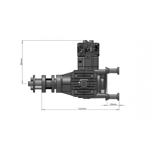DLE40 Motor Gyújtással, Normál kipufogóval. (Rendelhető)