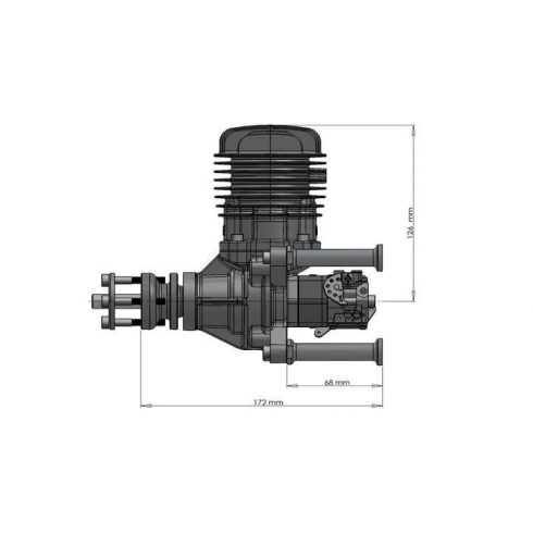 DLE61 Motor Gyújtással, Normál kipufogóval (Rendelhető)