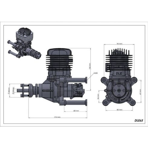 DLE65 Motor Gyújtással, Normál kipufogóval