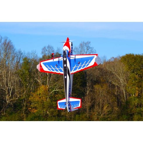 Extreme Flight Laser 74" V2 Piros/Fehér/Kék, Prined Séma, ARF Szett.