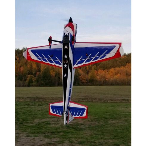 Extreme Flight Laser 91" V2 Piros/Fehér/Kék, Prined Séma, ARF Szett.