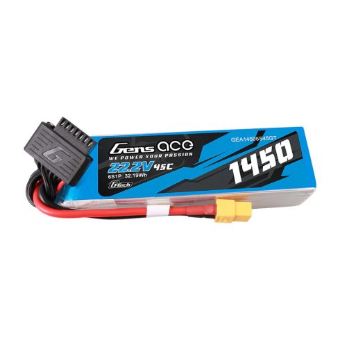 Gens Ace G-Tech 1450mAh 6s (22,2V) 45/90C Lipó Akkumulátor, XT60 csatlakozó.
