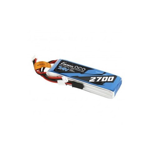 Gens Ace 2700mAh 2s (7.4V) Távirányító Lipo Akkumulátor,  Futaba + JST-EHR Csatlakozó. (Futaba T6J, T8FG, 12FG, FrSky TARANIS X9D  2019 PLUS Távirányítókhoz)