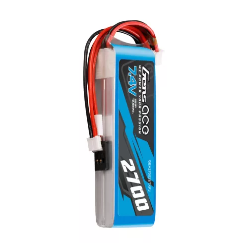 Gens Ace 2700mAh 2s (7.4V) Távirányító Lipo Akkumulátor, Futaba + JST-EHR Csatlakozó. (Futaba T6J, T8FG, 12FG, FrSky TARANIS X9D 2019 PLUS Távirányítókhoz)