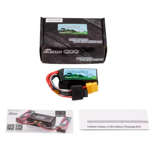 Gens Ace Adventure G-Tech 850mAh 3S (11,1V) 60/120C Lipó akkumulátor, XT60 csatlakozó.