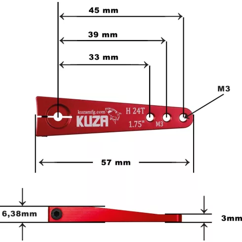 Kuza Alu szervókar 1,75" M3, 24T (Hitec)