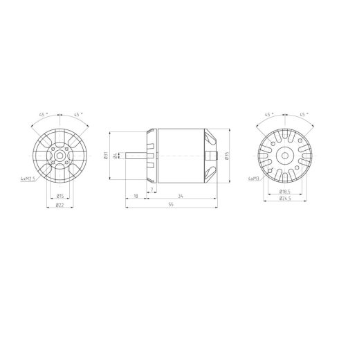 KAVAN C3536-1000KV Brushless Motor