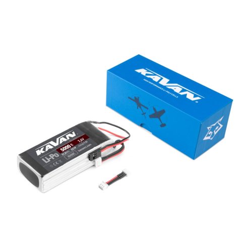 Kavan Lipó 2s (7,4V) 5000mAh 30/60C RX/Vevő Akkumulátor, Futaba szervó csatlakozóval.