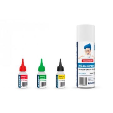   KAVAN Pillanatragsztó szett (3db 20g-os Pillanatragasztó, vékony, közepes és sűrű viszkozitású, 1db 200ml-es Aktivátor)