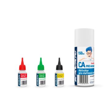  KAVAN Pillanatragsztó szett (3db 20g-os Pillanatragasztó, vékony, közepes és sűrű viszkozitású, 1db 150ml-es Pro Aktivátor)