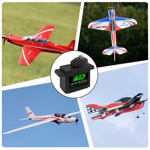 PTK 7455MG-D Digitális Fémfogas 13g HV Mikro Szervó, 0,1sec/7,4V/5,3Kg. (F3P Indior/Glider Plane)