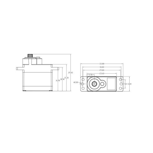 PTK 7455MG-D Digitális Fémfogas 13g HV Mikro Szervó, 0,1sec/7,4V/5,3Kg. (F3P Indior/Glider Plane)