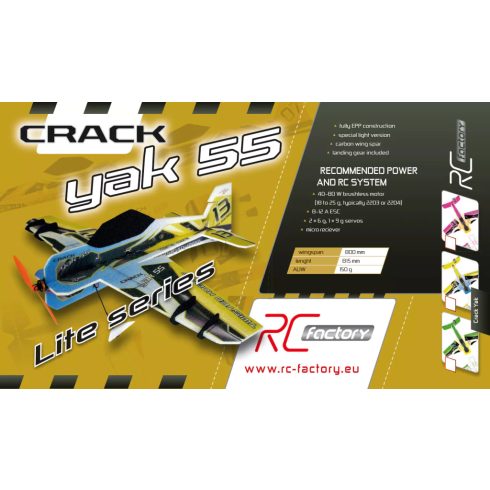 RC Factory - Crack Yak55 Lite Indoor Kit 800mm, Zöld/Narancs
