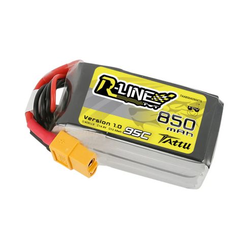 Tattu R-Line 850mAh 4S (14,8V) 95/190C Lipo Akkumulátor XT60 Csatlakozó.