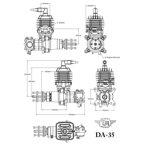 DA35 Motor Gyújtással, Kipufogó nélkül! 3 év Garanciával!