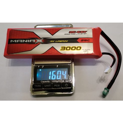 ManiaX Power LiFePO4 2S (6.6V) 3000mAh 25/50C Akkumulátor, MPX csatlakozó. (Kingtech/JetCat turbine)