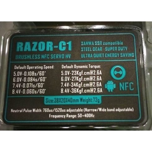 THETA RAZOR-C1 Brushless HV Digitális NFC Programozható Szervó ( 0,056sec 48Kg/8,4V )