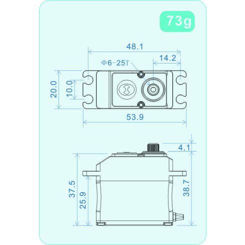 THETA RAZOR-C1 Brushless HV Digitális NFC Programozható Szervó ( 0,056sec 48Kg/8,4V )