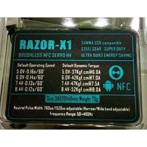 THETA RAZOR-X1 Brushless HV Digitális NFC Programozható Szervó ( 0,12sec 52Kg/8,4V )