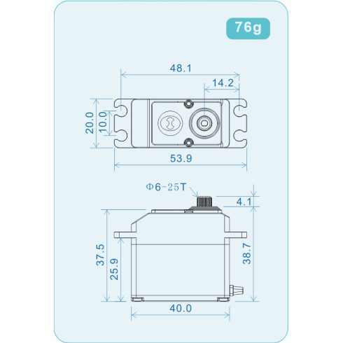 THETA THL798 Brushless HV Digitális Programozható Szervó ( 0,09sec 40Kg/8,4V )