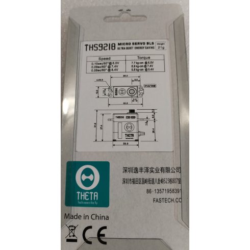 THETA THS 921B Brushless HV Digitális Programozható Micro Szervó ( 0,08sec 9,8Kg/8,4V )